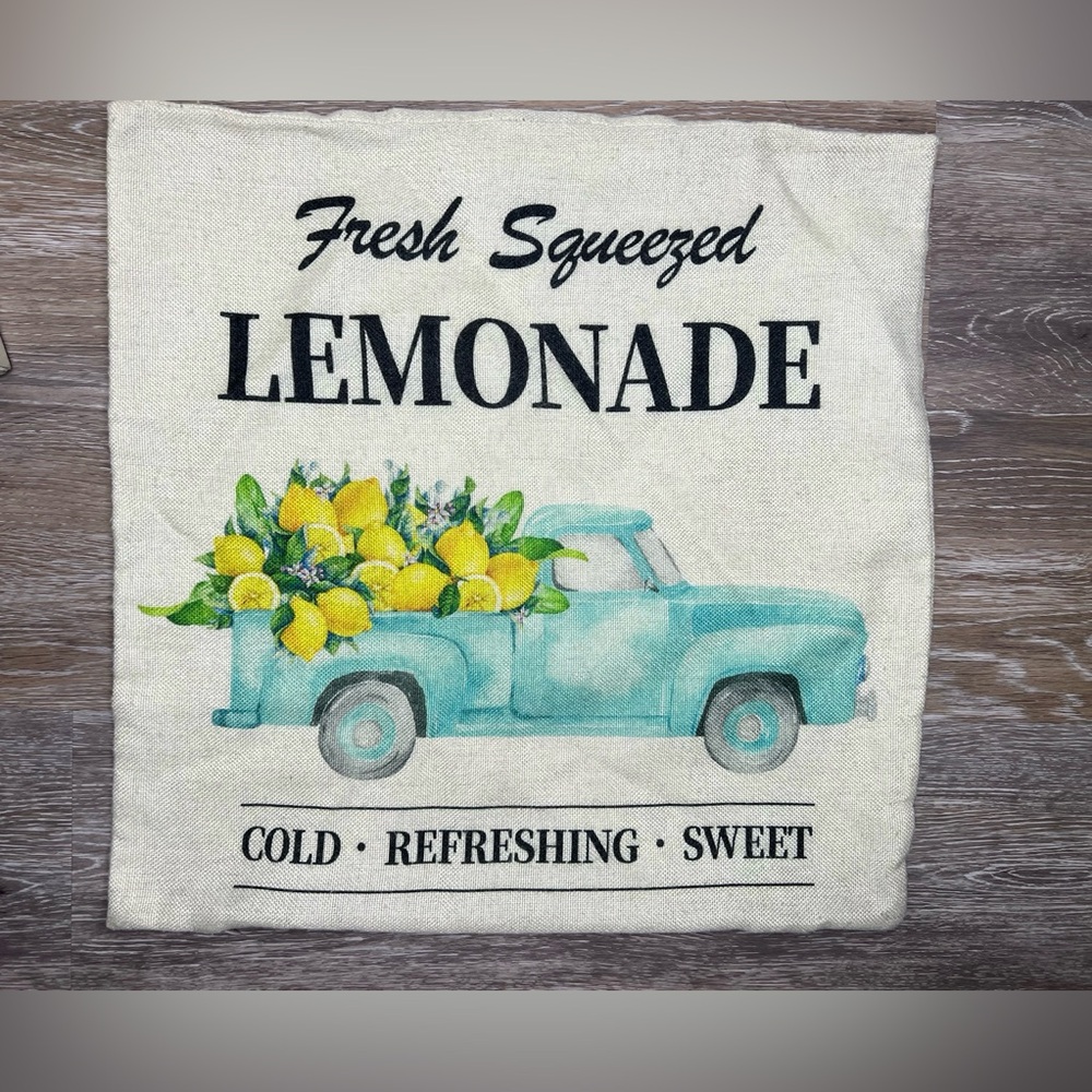 Fresh Squeezed Lemonade Zip Throw Pillow Cover